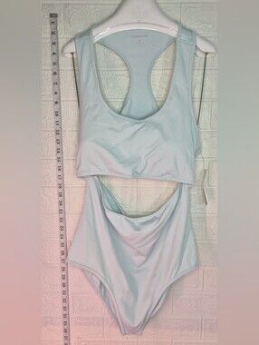 Secndnture Women's Bathing Ribbed Babyblue Monokini Size XL New